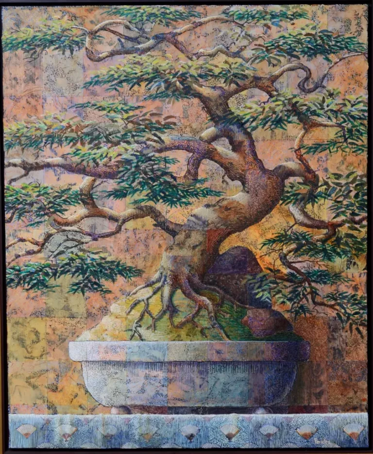 Leon Pericles' "Bonsai" acrylic on canvas original art for sale product