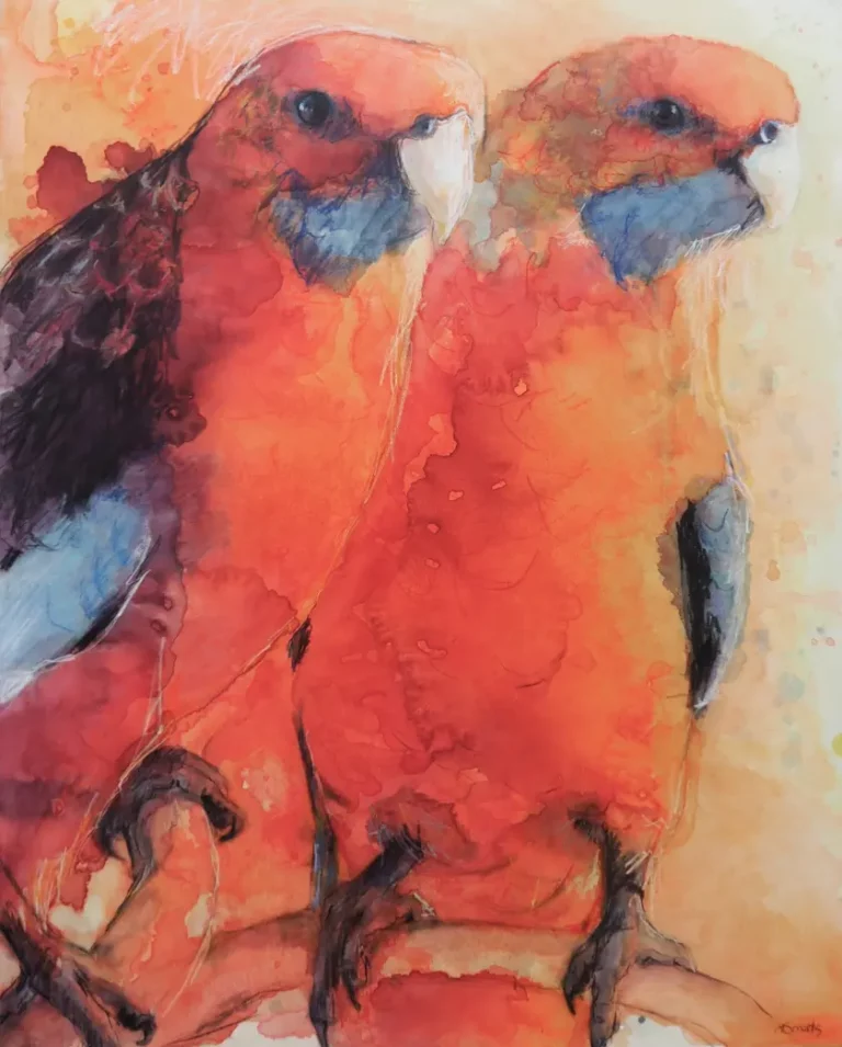 Jane Smeets' "Oneness" Watercolour, charcoal and oil pastel on canvas painting original art for sale product
