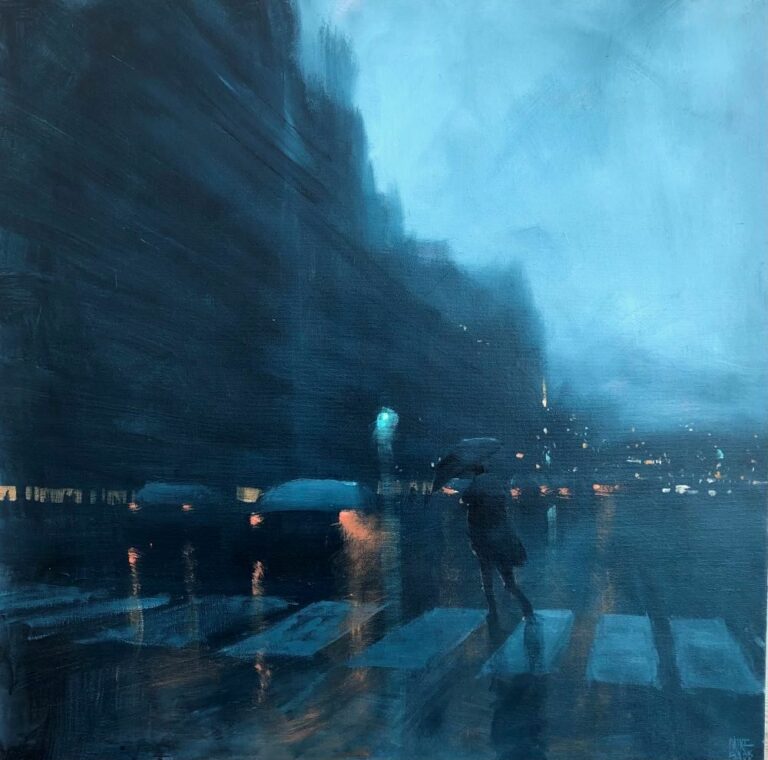 Mike Barr's "Hometime Rain" Oil on Canvas painting original art for sale product