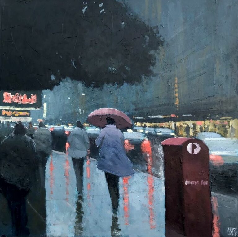 Mike Barr's "Postbox Pirie Street" Oil on Canvas painting original art for sale product