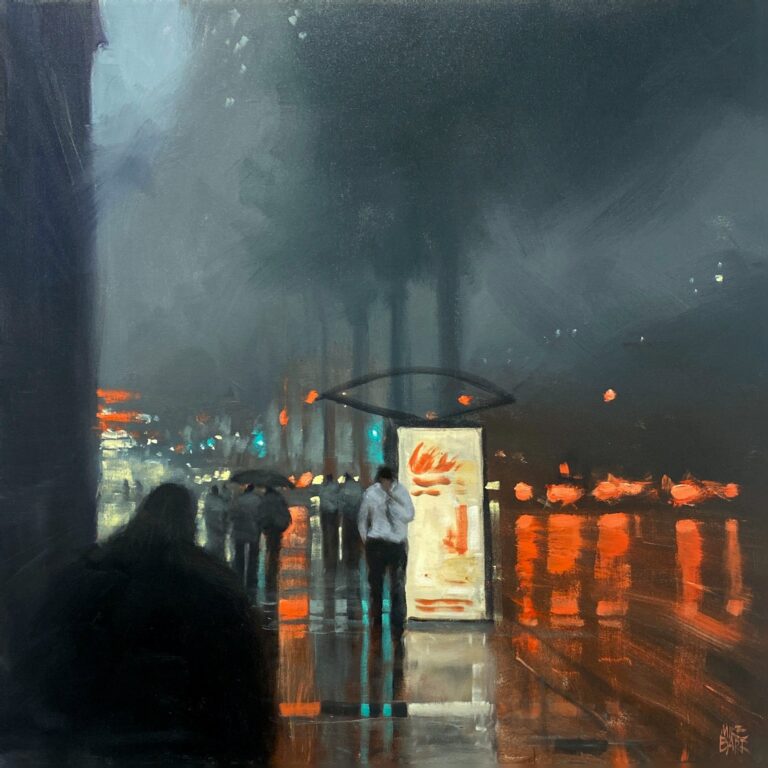 Mike Barr's "Unexpected Rain" Oil on Canvas painting original art for sale product