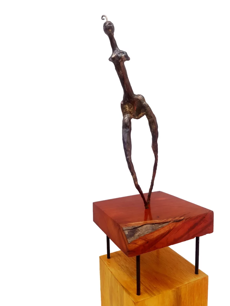 Rayna Schofield's "C Fleeting" Bronze on Hardwood Base artwork for sale