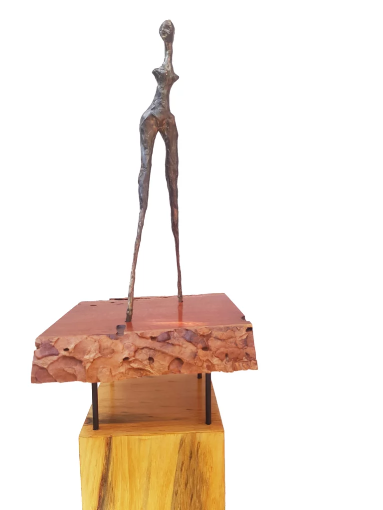 Rayna Schofield's "D Languid" Bronze on Hardwood Base artwork for sale