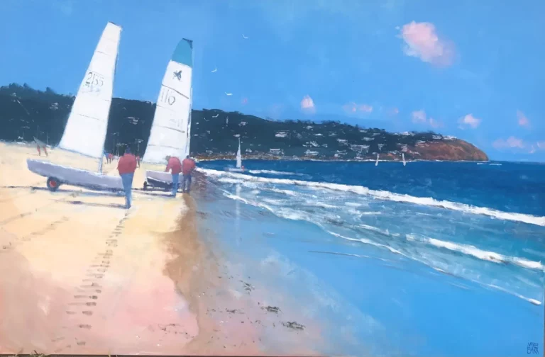 Mike Barr's "Time to come in – Seacliff" Acrylic on canvas artwork for sale