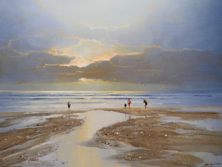 Mel Briggs' "A stroll on the beach" 76 x 102 cm artwork for sale