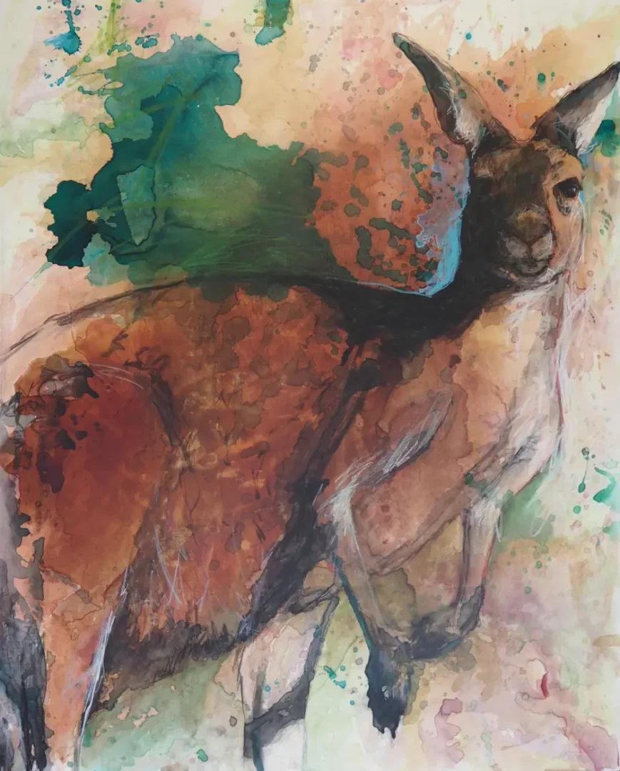 Jane Smeets' "Gentle Presence" Mixed Media on Canvas artwork for sale
