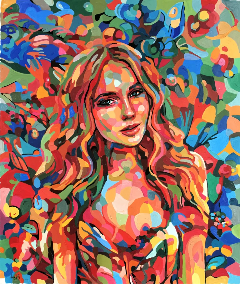 Noemi Safir's "Julia" Acrylic on canvas artwork for sale